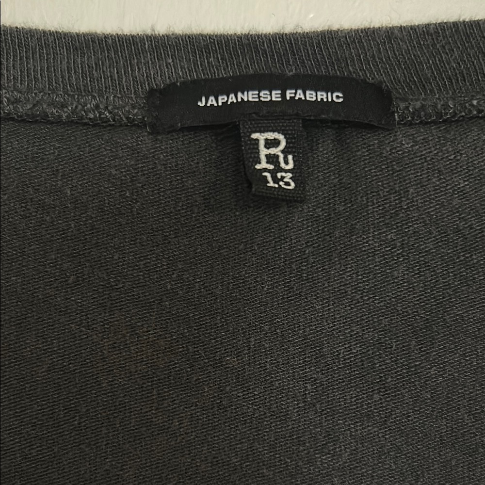 R13 Black V-neck Relaxed Short Sleeve T-Shirt - Picture 8 of 12